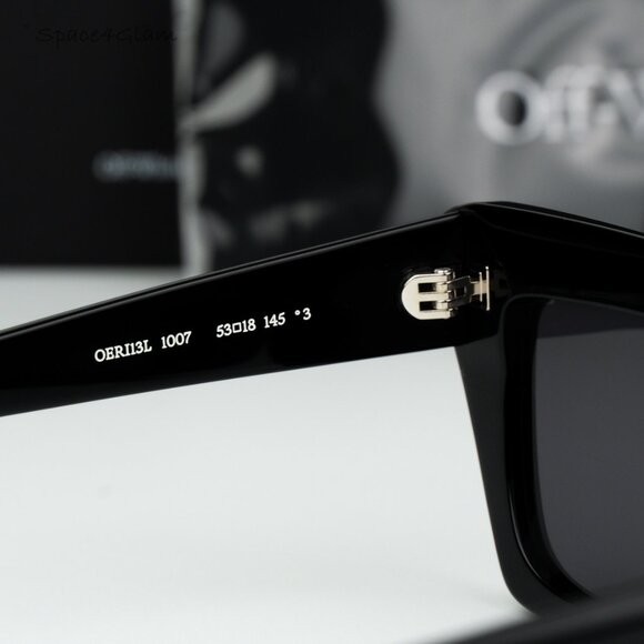 Off-White Men Sunglasses Black Grey Cat Eye OERI13L HAMPTON 1077 NEW AUTHENTIC - Picture 6 of 11